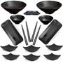 Imagem de Conjunto 21 Pecas para Sushi Comida Oriental com Travessas Pratos Hashis e Molheiras Kit