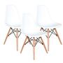 Imagem de Conjunto  3 Cadeiras Charles Eames Eiffel Concha Fixa - Branca