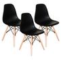 Imagem de Conjunto 3 Cadeiras Charles Eames Eiffel Concha Fixa - Preto