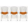 Imagem de Conjunto 3 Cadeiras para cozinha Bertoia Cromada assento cor cobre aço maciço