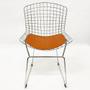 Imagem de Conjunto 3 Cadeiras para cozinha Bertoia Cromada assento cor cobre aço maciço