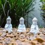 Imagem de Conjunto 3 Esculturas Buda em Resina Branca 14cm NA3007 BTC
