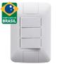 Imagem de Conjunto 3 Interruptores Simples C/ Placa Mod. Aria 250V/6A Cor: Branco 4x2 Ref: 57241/070 -TRAMONTINA