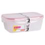 Imagem de Conjunto 3 Marmitas para Freezer e Micro-ondas Potes  Plástico Trava e Alta Vedação 500 ML/1L/1,5L