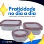 Imagem de Conjunto 3 Potes 150ml 170ml 250ml Funcional Retangular Quadrada Redonda Organizado Moderno Durabilidade