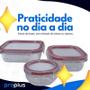 Imagem de Conjunto 3 Potes 150Ml 170Ml 250Ml Retangular Quadrada