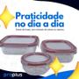 Imagem de Conjunto 3 Potes 150Ml 170Ml 250Ml Retangular Quadrada