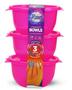 Imagem de Conjunto 3 Potes Bowls De 1 Litro Neon Com Tampa