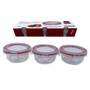 Imagem de Conjunto 3 Potes De Vidro Com Tampa Hermética Redondo150Ml
