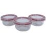 Imagem de Conjunto 3 Potes De Vidro Pequeno Hermética 150ml Redondo Tampa com Trava Pote Mantimentos Temperos Geladeira Microondas