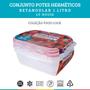 Imagem de Conjunto 3 Potes Hermético Retangular 1l Food Lock LP House