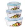 Imagem de Conjunto 3 Potes Herméticos Mantimentos 400ml 620ml 950ml