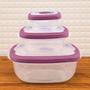Imagem de Conjunto 3 Potes Plástico 2,7L 920ml 280ml - Sanremo