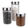 Imagem de Conjunto 3 Potes Porta Mantimentos De Vidro Rattan