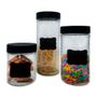 Conjunto 3 Potes Vidro Com Tampa E Adesivo Lousa P/ Escrever - Wincy Imagem de Conjunto 3 Potes Vidro Com Tampa E Adesivo Lousa P/ Escrever