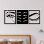Imagem de Conjunto 3 Quadros Vazados Designer de Sobrancelha 3 com Acrílico