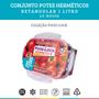 Imagem de Conjunto 3 Retangular Hermético Potes Herméticos LP House