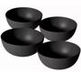 Imagem de Conjunto 4 Bowls Cumbuca Grande 1100 ML Preto Multiuso 16CM