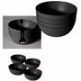 Imagem de Conjunto 4 Bowls Cumbuca Grande 1100 ML Preto Multiuso 16CM