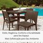 Imagem de Conjunto 4 cadeira marrom plástica casabella rattan plasútil