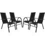 Imagem de Conjunto 4 Cadeiras Bela, Artesanal, para área, varanda, edícula, fibra sintética - PANERO PRETO 02
