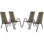 Imagem de Conjunto 4 Cadeiras Canadá, Artesanal, para área, varanda, edícula, em fibra sintética - PANERO 04