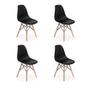 Imagem de Conjunto 4 Cadeiras Charles Eames Eiffel Wood Base Madeira - Preta