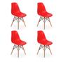 Imagem de Conjunto 4 Cadeiras Charles Eames Eiffel Wood Base Madeira - Vermelha