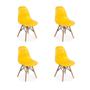 Imagem de Conjunto 4 Cadeiras Dkr Charles Eames Wood Estofada Botonê - Amarela