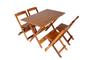 Imagem de Conjunto 4 cadeiras e 1 mesa dobrável de Madeira  120 x 70 - com pintura na cor mel