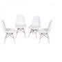 Imagem de Conjunto 4 Cadeiras Eames Eifeel Botone Or Design Branco