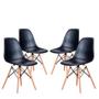 Imagem de Conjunto 4 Cadeiras Eames Eiffel com pés de madeira - Preto