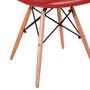 Conjunto 4 Cadeiras Eames Eiffel com pés de madeira - Vermelho - Healer Imagem de Conjunto 4 Cadeiras Eames Eiffel com pés de madeira - Vermelho
