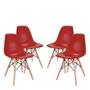 Conjunto 4 Cadeiras Eames Eiffel com pés de madeira - Vermelho - Healer Imagem de Conjunto 4 Cadeiras Eames Eiffel com pés de madeira - Vermelho