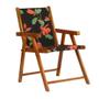 Imagem de Conjunto 4 Cadeiras Praia Dobrável em Madeira Envernizada Mel com Tecido
