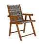 Imagem de Conjunto 4 Cadeiras Praia Dobrável em Madeira Envernizada Mel com Tecido