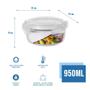 Imagem de Conjunto 4 Potes 950ml Vidro Hermético Mantimentos Marmita