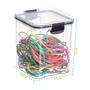 Imagem de Conjunto 4 Potes Organizadores Multiuso 950ml  C/ Tampa Hermético P/ Alimentos Empilháveis Transparentes Geladeira