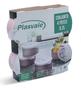 Imagem de Conjunto 4 Potes Plástico Resistente e Pratico 200ml Plasvale - Rosa