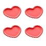 Imagem de Conjunto 4 pratos em porcelana coração beads vermelho 12x10x1cm - bon gourmet