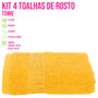Imagem de Conjunto 4 Tolhas de Rosto Algodão Resistente Absorvente Macio Banheiro Lavabo Secagem Rápida Bordar Salão de Beleza