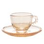 Imagem de Conjunto 4 Xícaras com pires Âmbar Café Pearl Bolinhas 80ml Wolff
