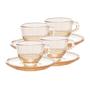 Imagem de Conjunto 4 Xícaras com pires Âmbar Café Pearl Bolinhas 80ml Wolff
