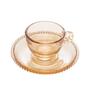 Imagem de Conjunto 4 Xícaras com pires Âmbar Café Pearl Bolinhas 80ml Wolff