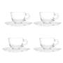 Imagem de Conjunto 4 Xícaras Com Pires Cristal Café 80ml Pearl