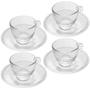 Imagem de Conjunto 4 Xícaras de Café Cristal Pearl com Pires 80ml