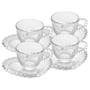 Imagem de Conjunto 4 Xícaras de Café de Cristal com Pires Coração Pearl 85ml