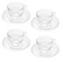 Imagem de Conjunto 4 Xícaras de Café de Cristal com Pires Pearl - 80ml