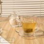 Imagem de Conjunto 4 Xícaras de Chá de Vidro com Pires Butterfly - 180ml