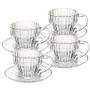 Imagem de Conjunto 4 xícaras de cristal com pires para café com fio de ouro Imperatriz Wolff 110 ml